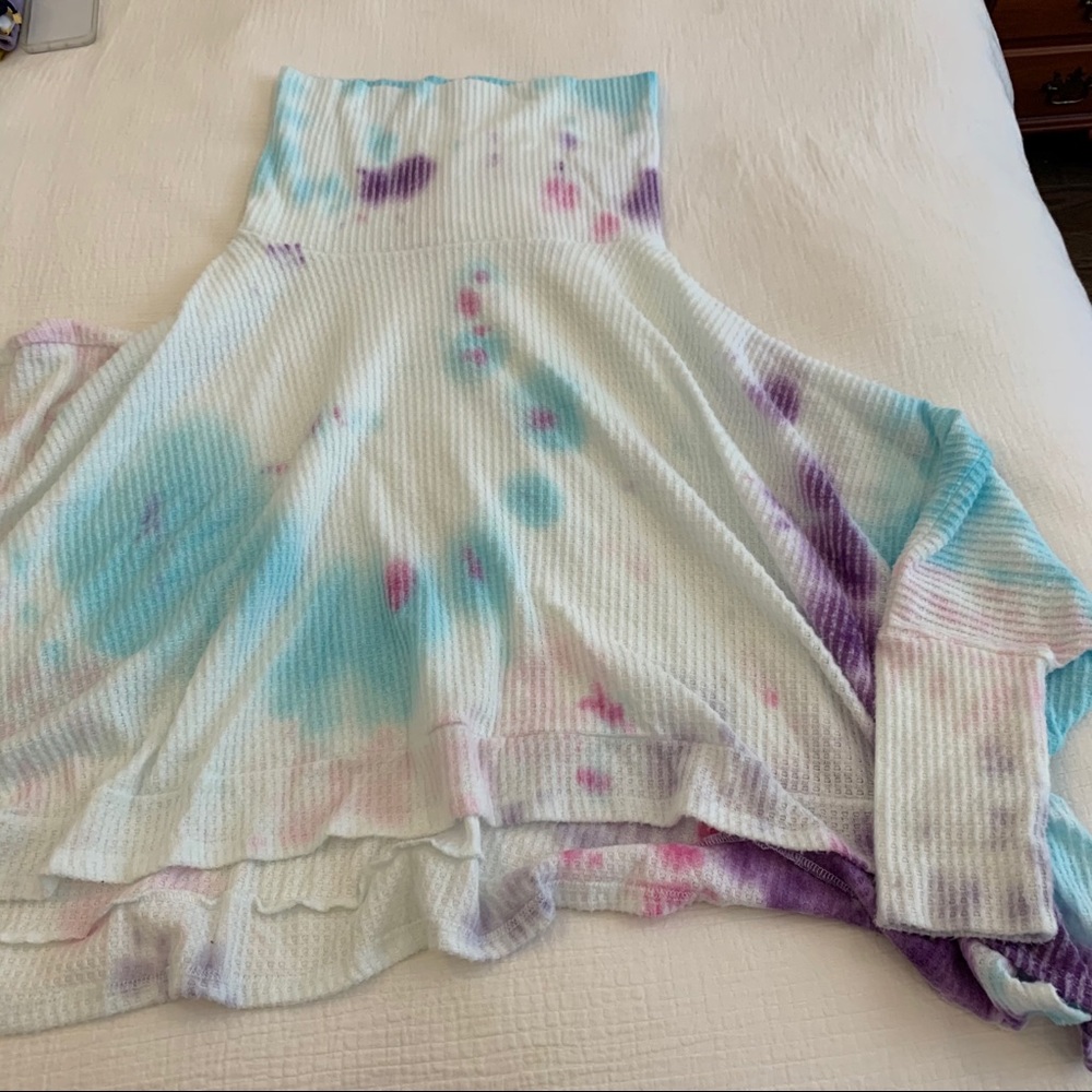 Hand Dyed Tie Dye Cowl Neck Tunic Sweater